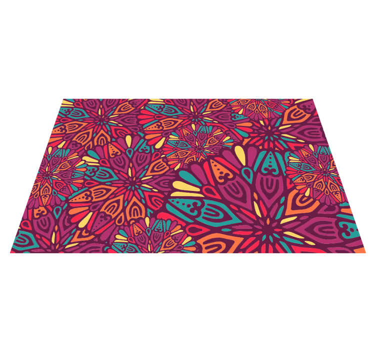 Canlı mor motif mandala pvc halı - TenStickers