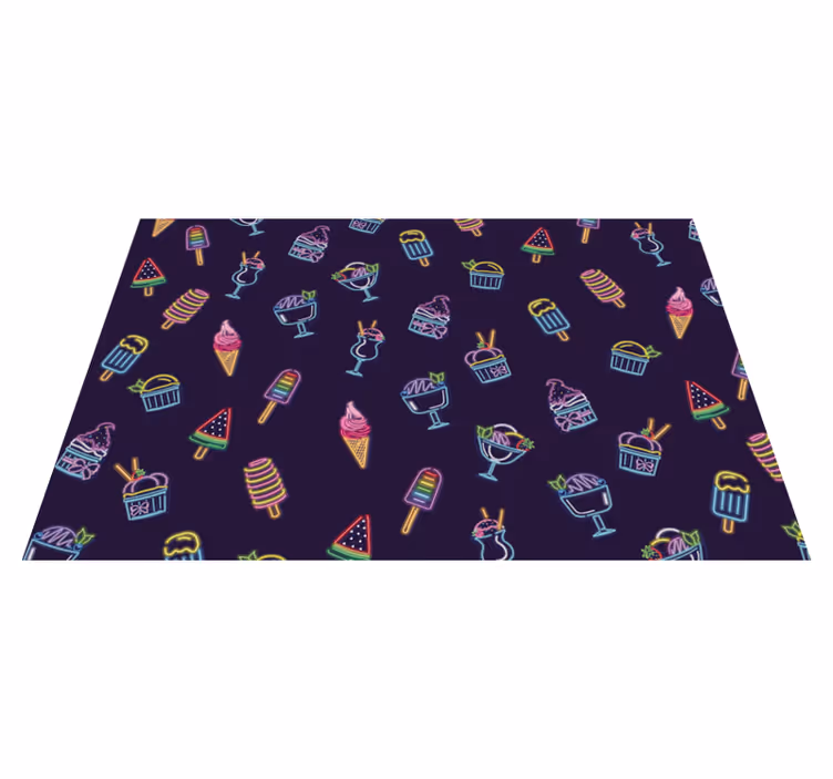 Neon tatlı ikramlar pvc halı - TenStickers
