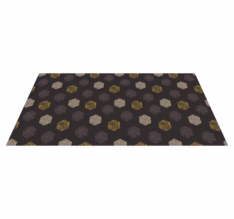 Dokulu altıgen desen geometrik pvc halı - TenStickers
