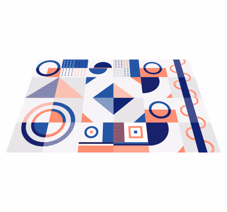 Modern formlar geometrik pvc halı - TenStickers