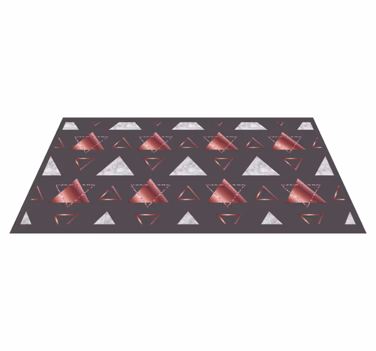 Pembe ve gri üçgenler geometrik pvc halı - TenStickers