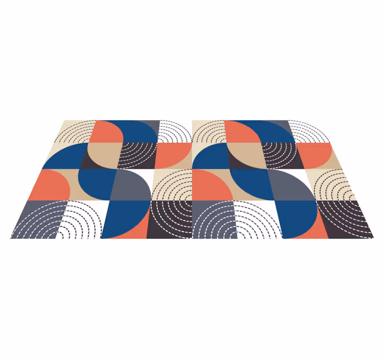 Soyut modern tasarım geometrik pvc halı - TenStickers