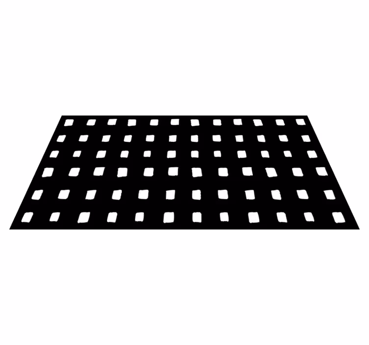 Siyah ve beyaz kareler geometrik halılar - TenStickers
