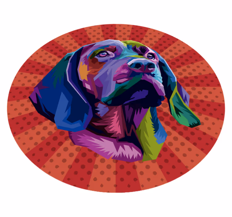 Renkli köpek portresi Hayvan pvc halı - TenStickers