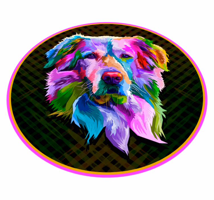 Golden retriever pop art hayvan halısı - TenStickers