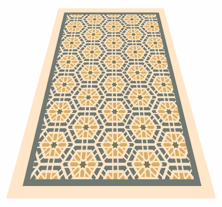Geometrik desenli sanat eseri yatak odası pvc halı - TenStickers