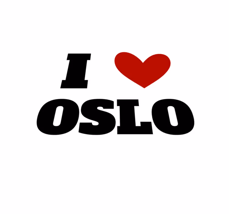 Oslo'ya bayılıyorum cümleleri ile pvc halı - TenStickers