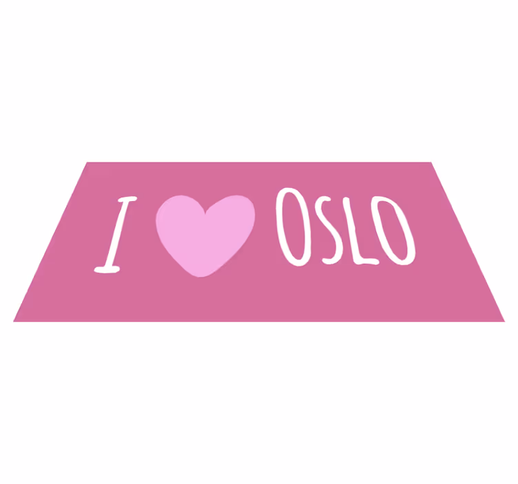 Oslo pembe tasarımını seviyorum cümleleri ile pvc halı - TenStickers