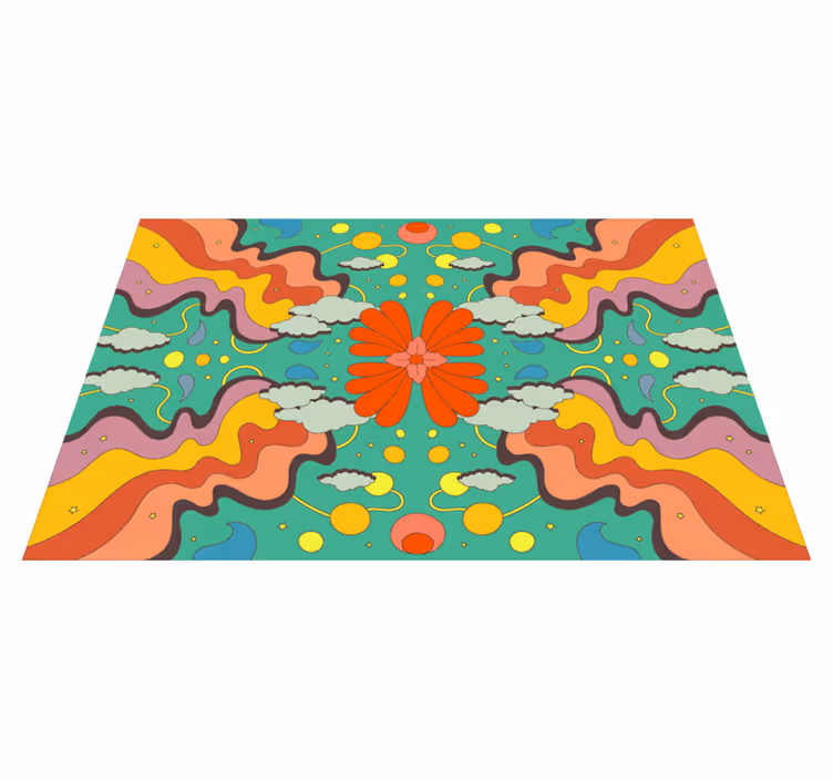Modern sanat psychedelic vinil halı - TenStickers