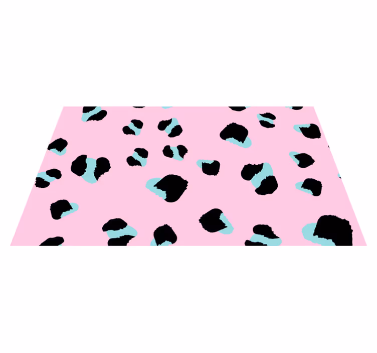 Pembe leopar desenli vinil halı - TenStickers