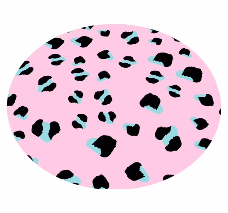 Dairesel pembe leopar hayvan baskı vinil halı - TenStickers