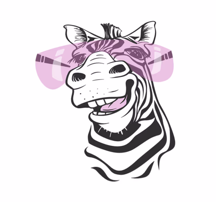 Komik zebra hayvan baskı vinil halı - TenStickers