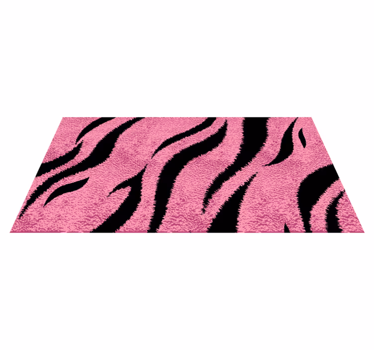 Pembe zebra çizgileri hayvan baskı pvc halı - TenStickers