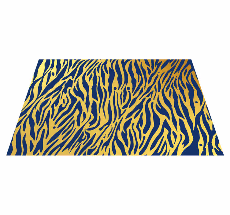Altın ve mavi zebra hayvan baskı vinil halı - TenStickers