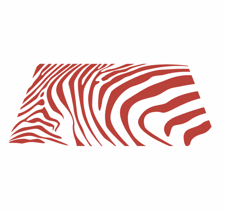 Kırmızı zebra çizgili hayvan baskı vinil halı - TenStickers