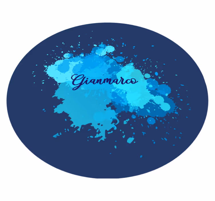 Ismiyle mavi sıçrama gençler pvc halı - TenStickers