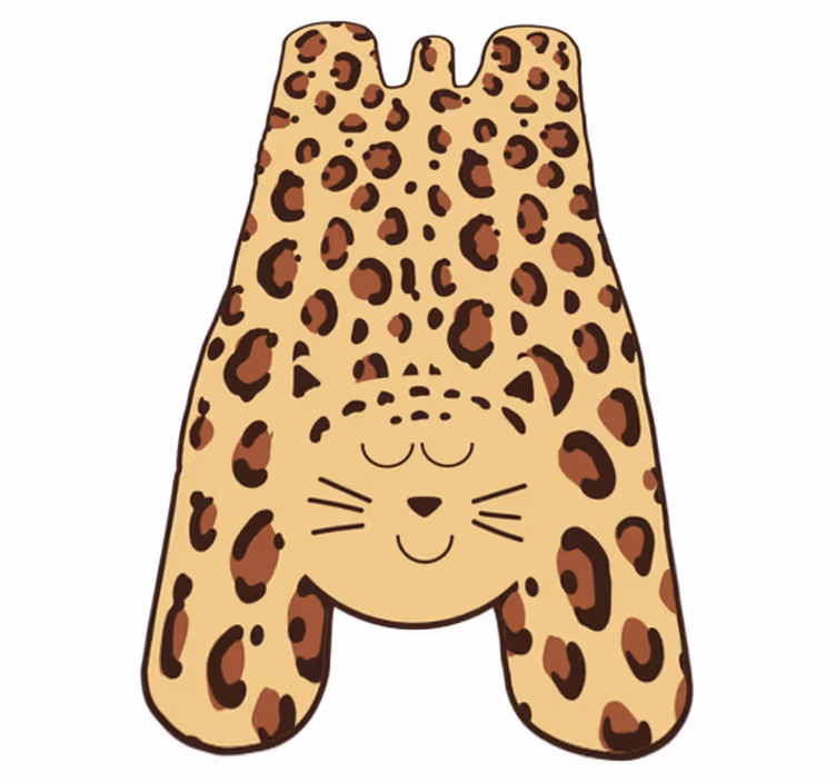 Mutlu leopar hayvan baskı pvc halı - TenStickers