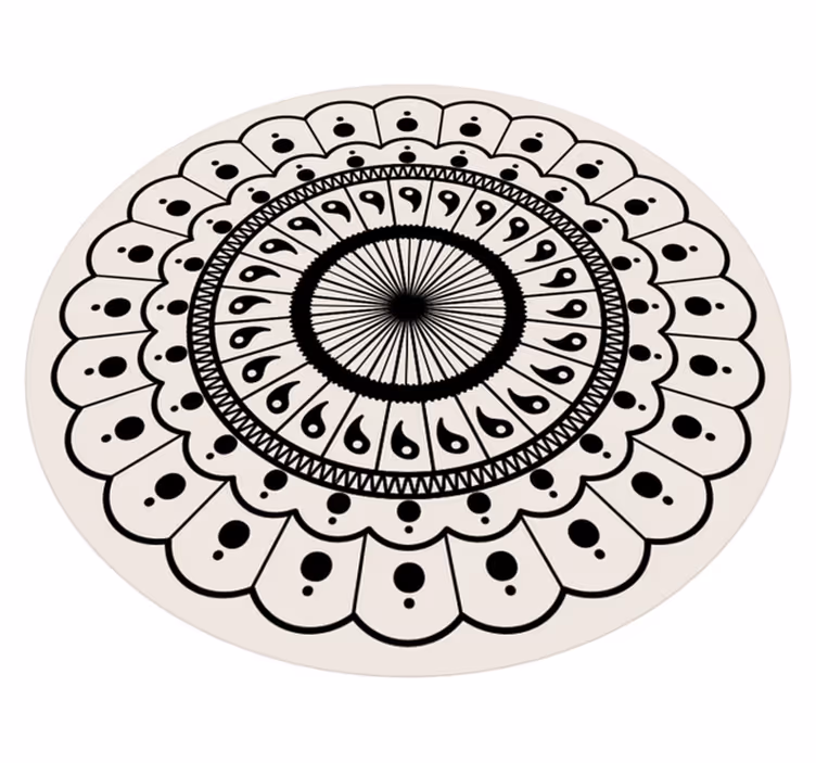 Dairesel boho mandala yatak odası halısı - TenStickers