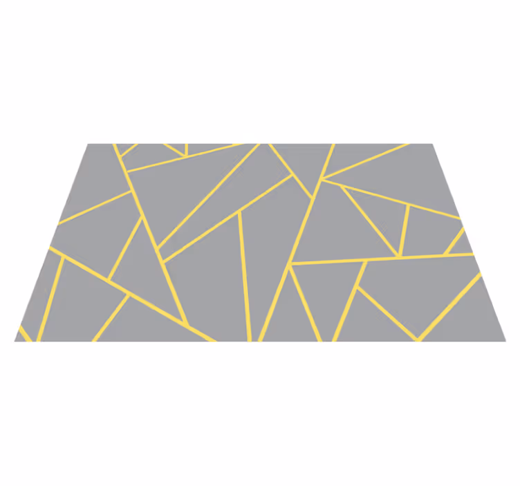 Modern sarı ve gri geometrik pvc halı - TenStickers