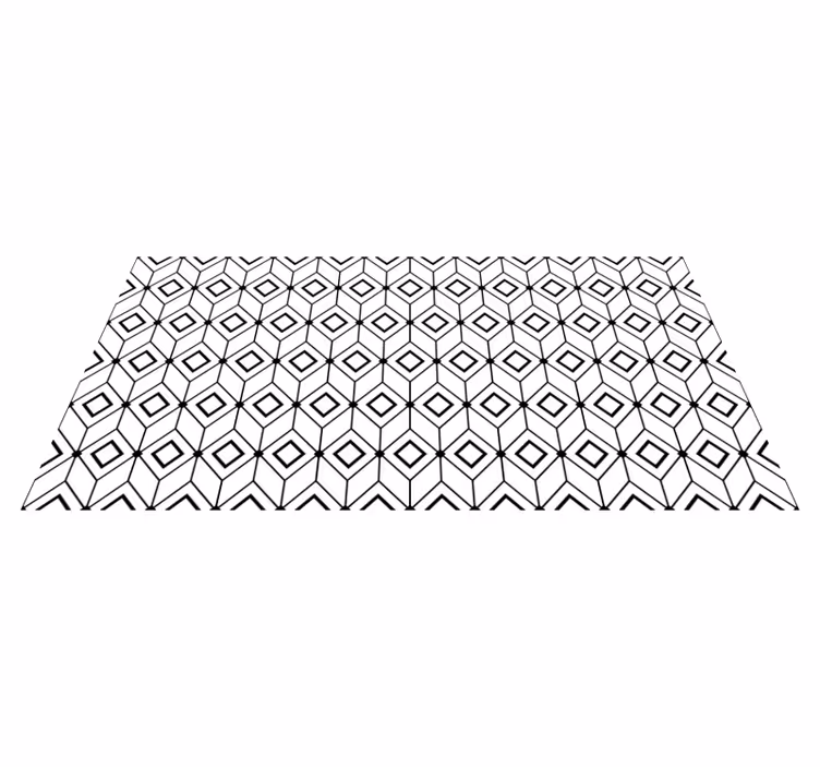 Atina geometrik karo efektli vinil halı - TenStickers