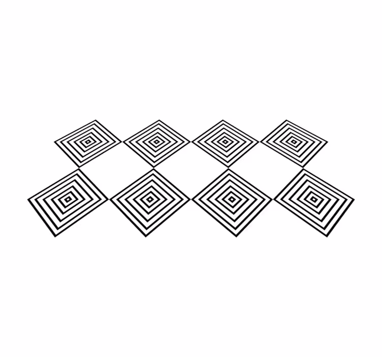 Eş merkezli kareler geometrik pvc halı - TenStickers