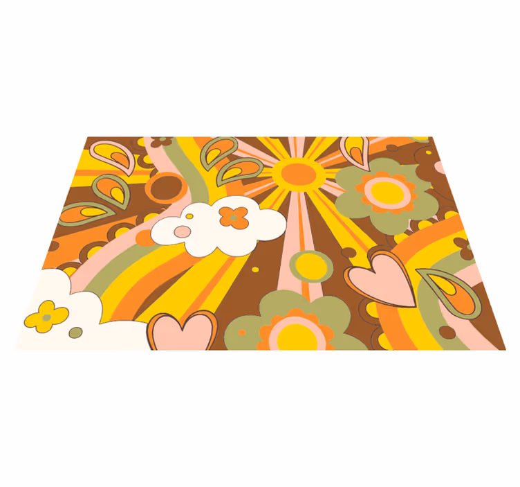 Retro çiçek patlaması pvc halı - TenStickers
