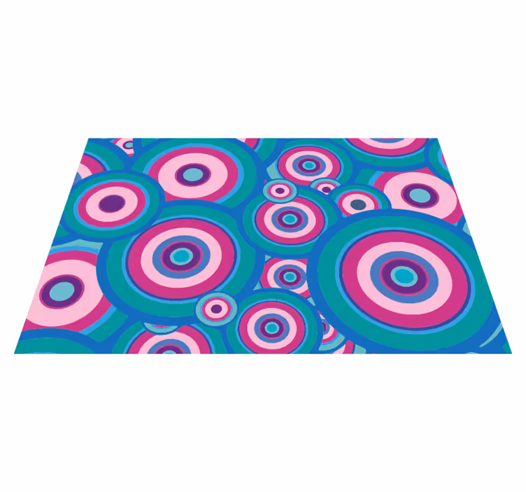 Parlak 70'lerin daireler geometrik kilimler - TenStickers
