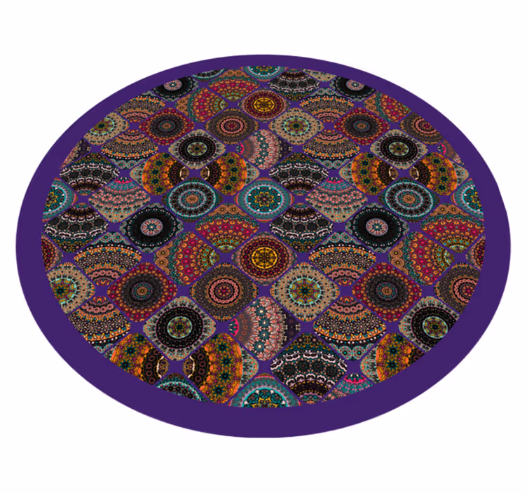 Vintage renkli patchwork karo halı - TenStickers