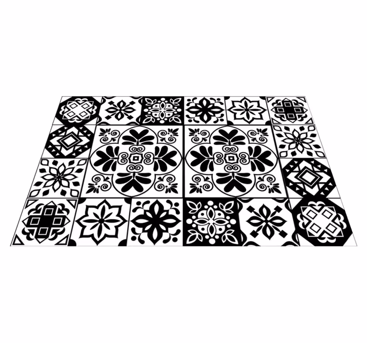 Tek renkli mandala vinil halı - TenStickers
