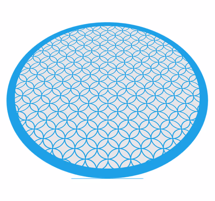 Dairesel mavi zarif desen geometrik pvc halı - TenStickers