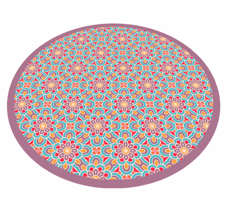 Detaylı mandala yunan şekilleri karo halı - TenStickers