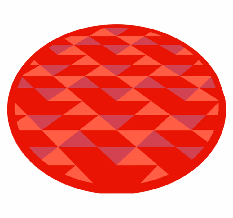 Kırmızı üçgen deseni geometrik pvc halı - TenStickers