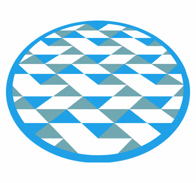 Mavi ve yeşil elementler geometrik pvc halı - TenStickers