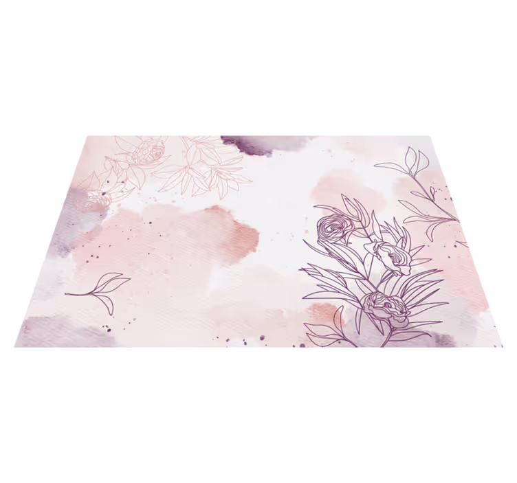 Ince pastel çiçekler vinil halı - TenStickers