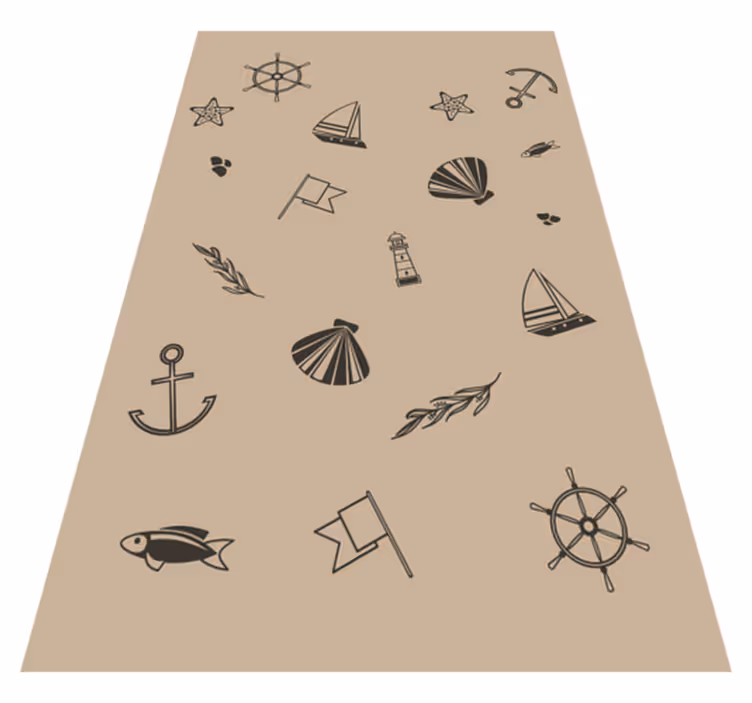 Denizcilik simgeleri pvc halı - TenStickers