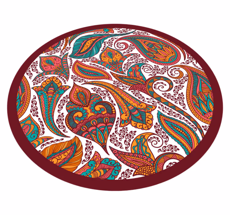 Renkli dönen desenler mandala pvc halı - TenStickers
