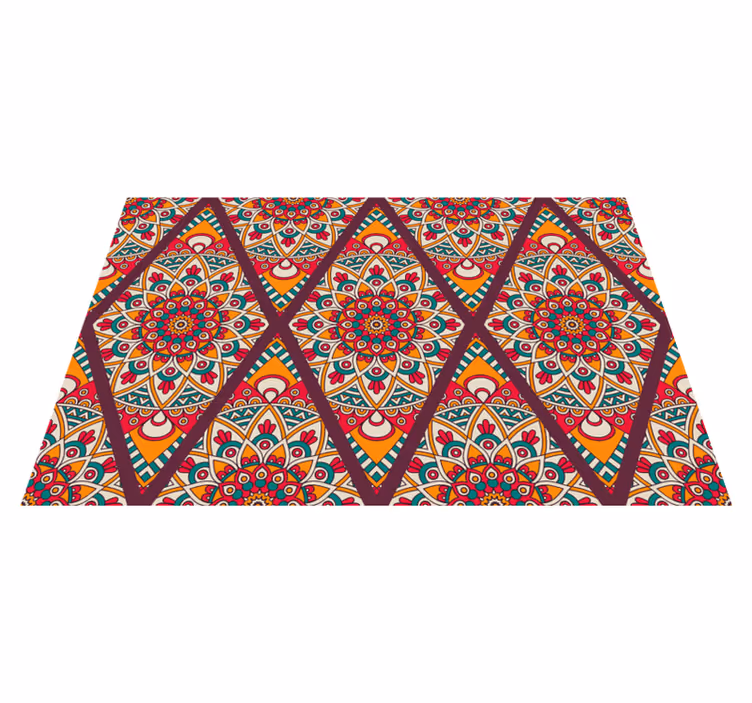 Renkli çini motifi mandala pvc halı - TenStickers