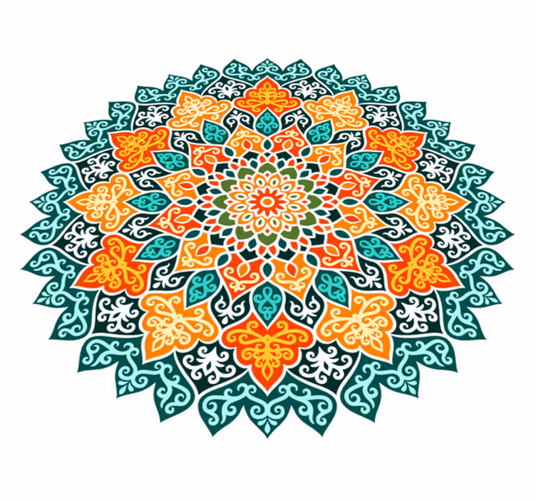 Mutfak renkli mandala vinil halı - TenStickers