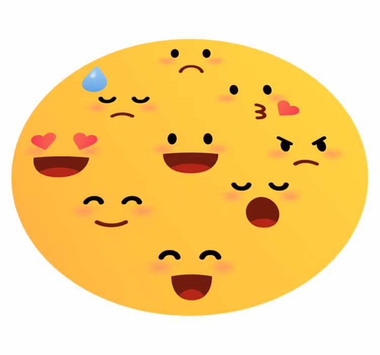 Emoji çocuklar vinil zemin kilim yüzleri - TenStickers