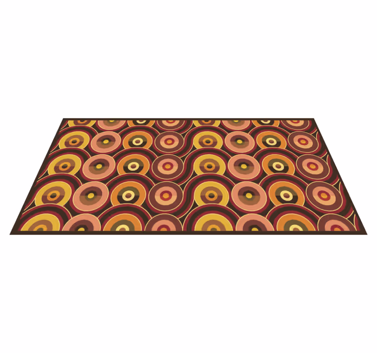 70s pop eski daire desenleri vintage kilim - TenStickers