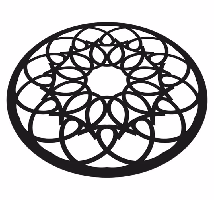 Karmaşık siyah desen mandala pvc halı - TenStickers