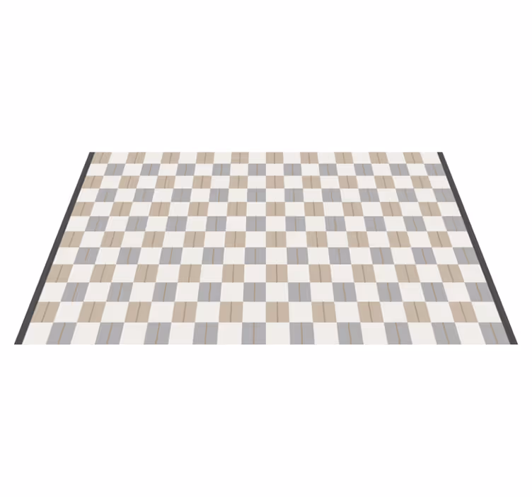 Satranç baskısı geometrik pvc halı - TenStickers