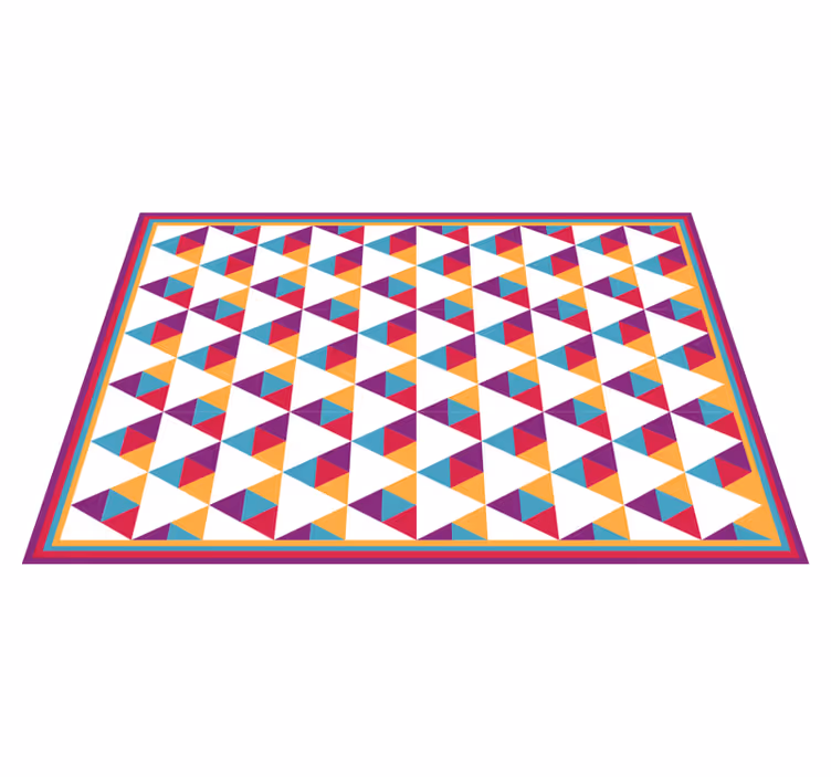 Canlı üçgen motif geometrik pvc halı - TenStickers