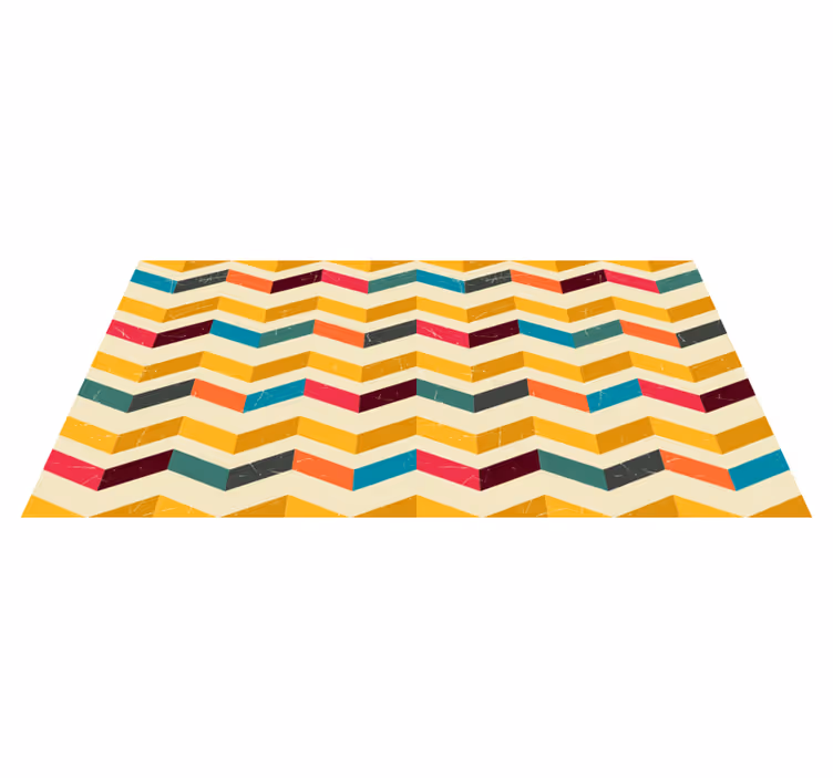 Chevron renk patlaması geometrik pvc halı - TenStickers
