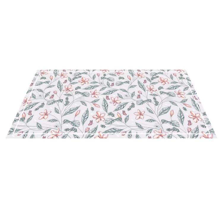 çiçek yeşillik deseni çiçekler ve bitkiler pvc halı - TenStickers