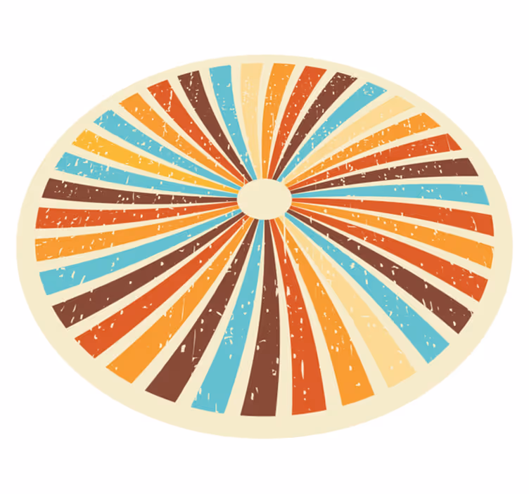 Retro sunburst ışınları vinil halı - TenStickers