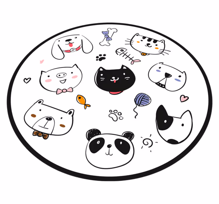 Sevimli yaratık ifadeleri bebek pvc halı - TenStickers