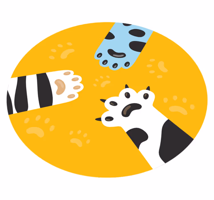 Kedi pati izleri Hayvan pvc halı - TenStickers