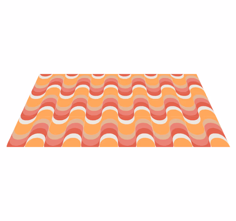 Canlı dalga motifi vintage pvc halı - TenStickers