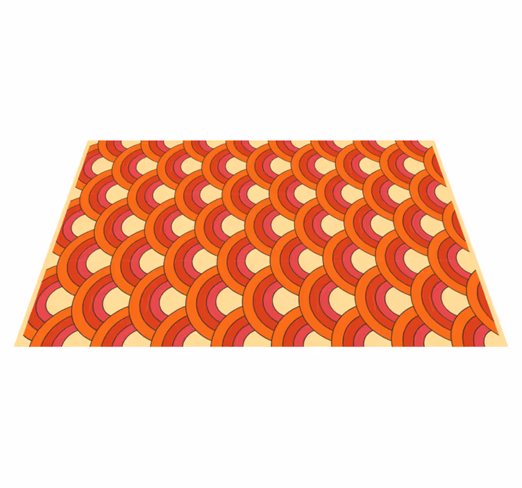 70'li yarım daire geometrik vinil halı - TenStickers